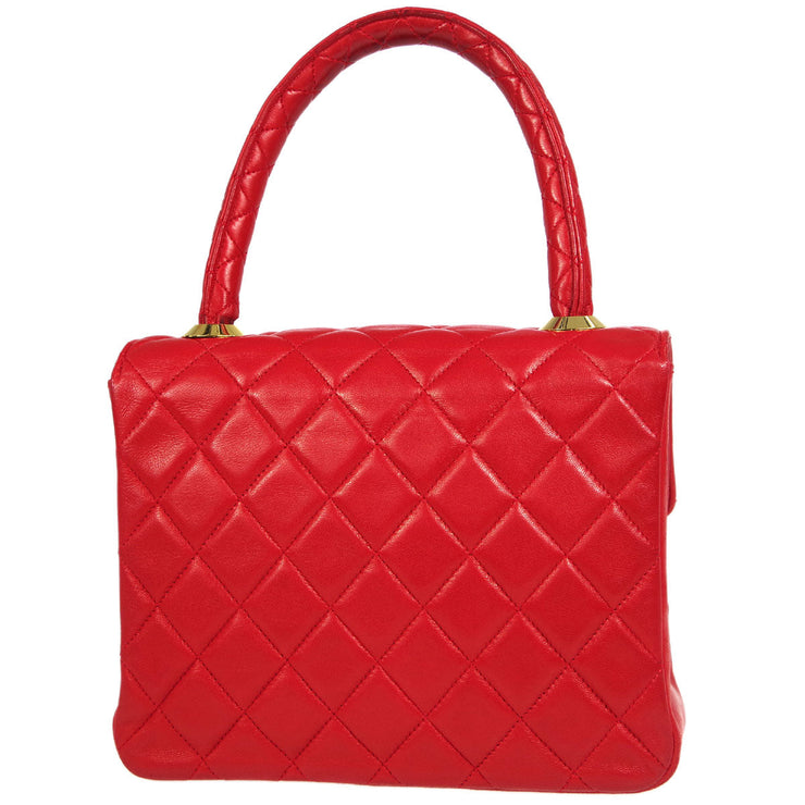 Chanel * 1991-1994 Red Lambskin Top Handle Bag