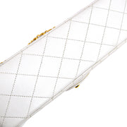 Chanel 1989-1991 White Lambskin Medium Classic Double Flap Bag