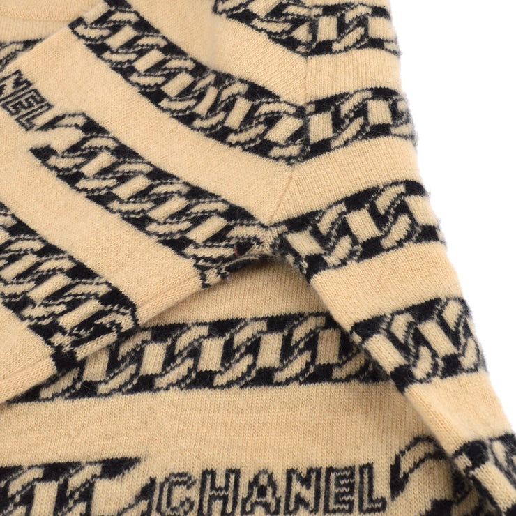 CHANEL 2001 two-tone intarsia-knit cashmere jumper #38 – AMORE Vintage Tokyo
