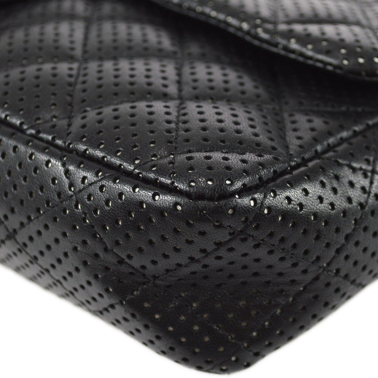 Chanel 2006-2008 Perforated East West Chain Black Lambskin