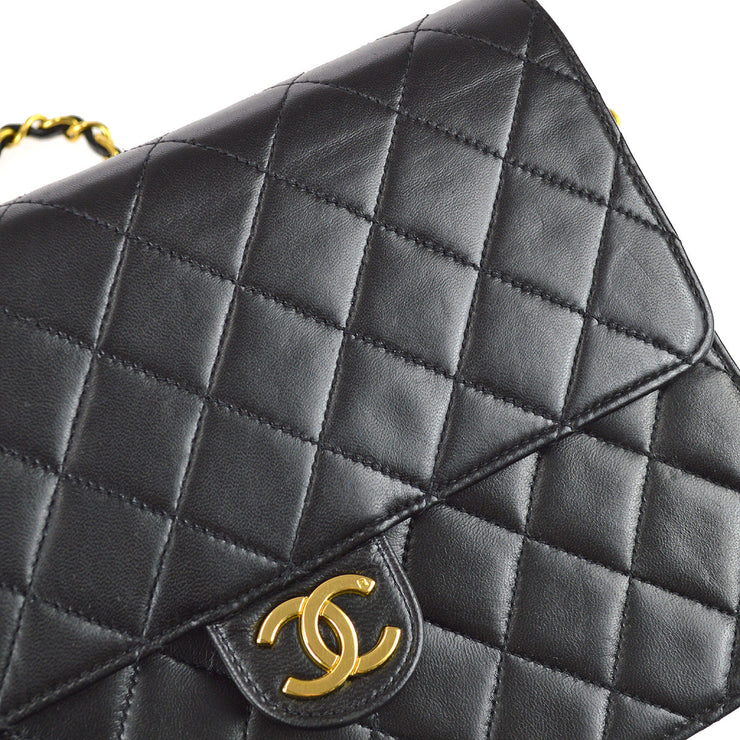 Chanel 1994-1996 Black Lambskin Small Pushlock Half Flap Shoulder Bag – AMORE  Vintage Tokyo