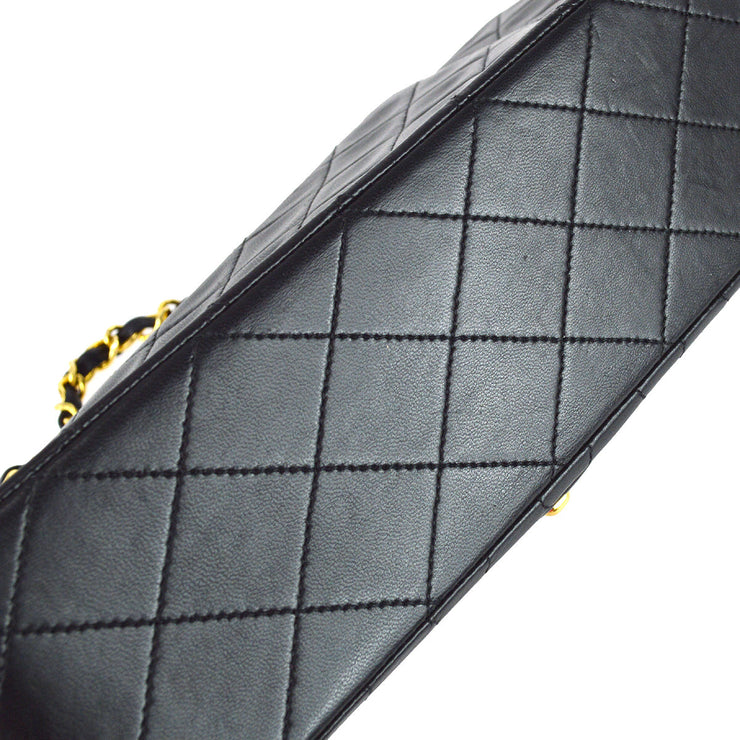 Chanel 1989-1991 Black Lambskin Medium Classic Double Flap