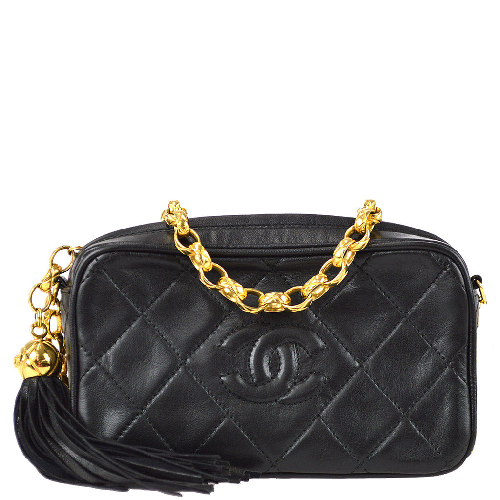 Chanel 1991-1994 Mini Camera Bag Black Lambskin – AMORE