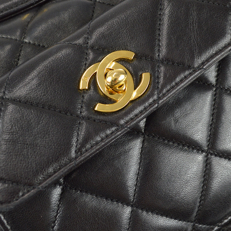Chanel 1994-1996 Black Lambskin Duma Backpack Large