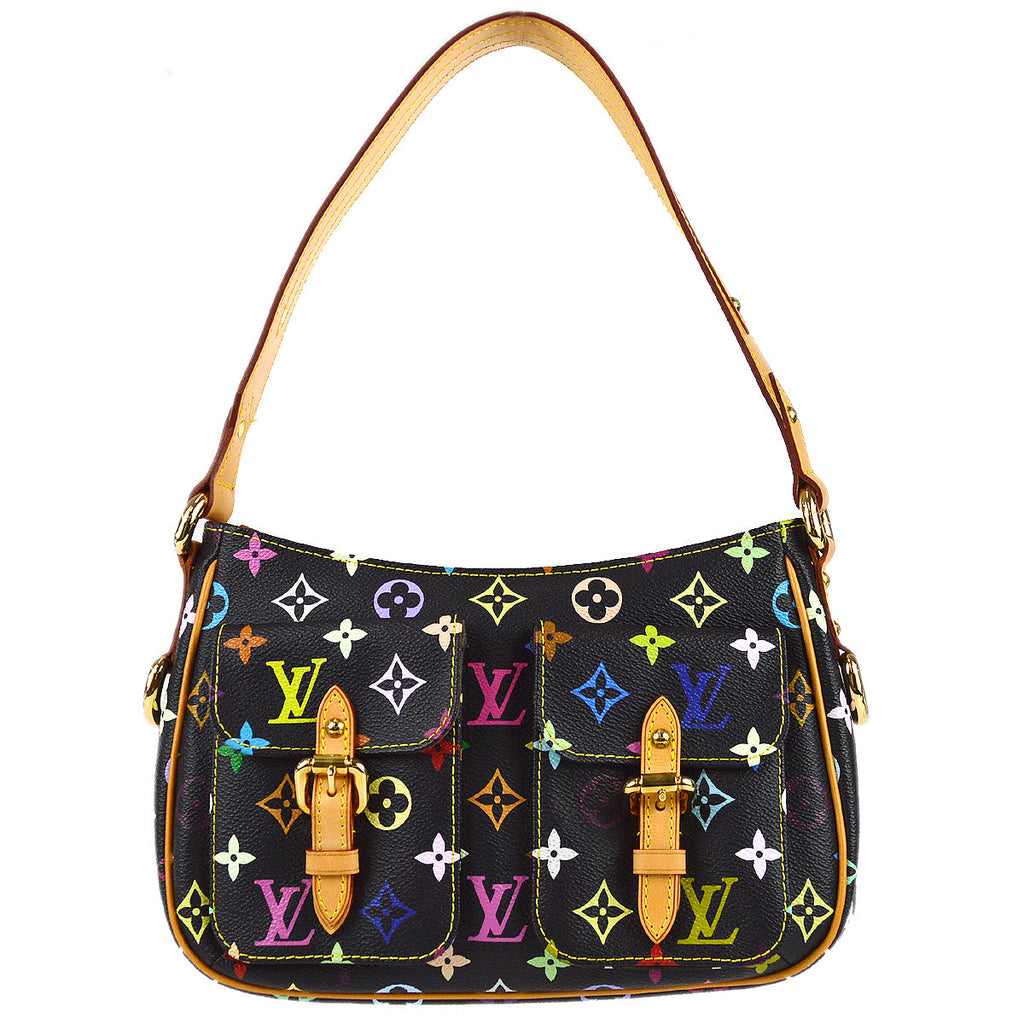Louis Vuitton Lodge PM Handbag Black Monogram Multicolor M40054