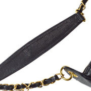 Chanel 2004-2005 Hobo Chain Handbag Black Caviar