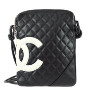 Chanel 2004-2005 Cambon Ligne Shoulder Bag Black Calfskin