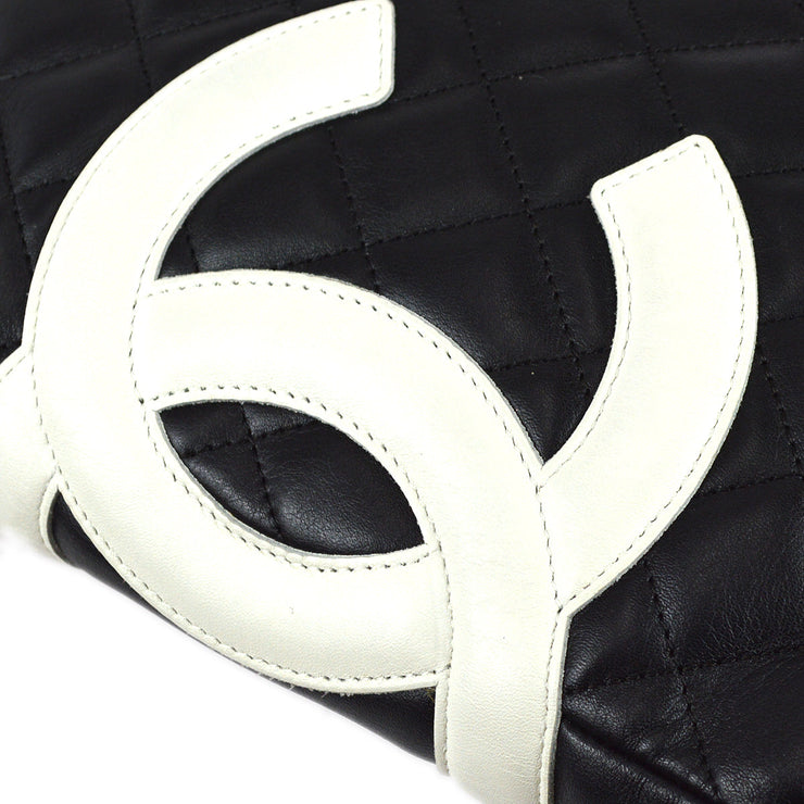 Chanel 2004-2005 Cambon Ligne Shoulder Bag Black Calfskin