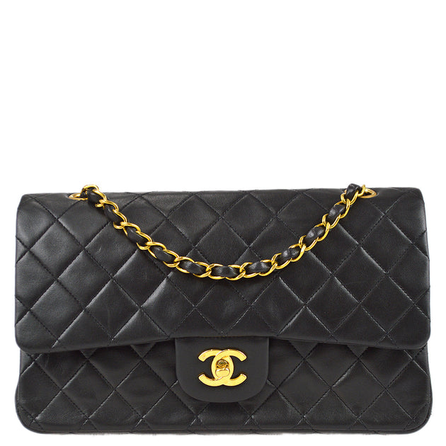 Chanel Black Lambskin Medium Classic Double Flap – AMORE Vintage Tokyo