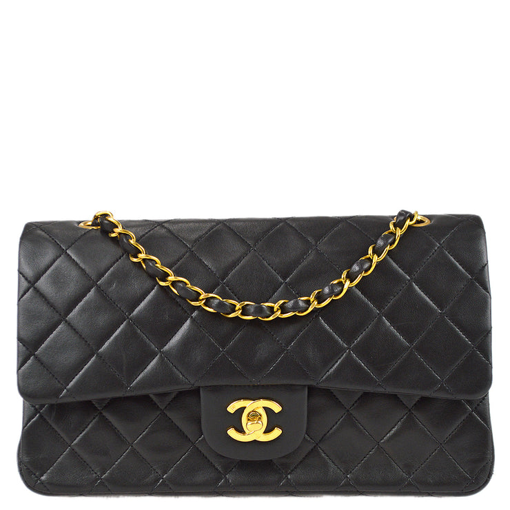 Chanel 1994-1996 Black Lambskin Medium Classic Double Flap