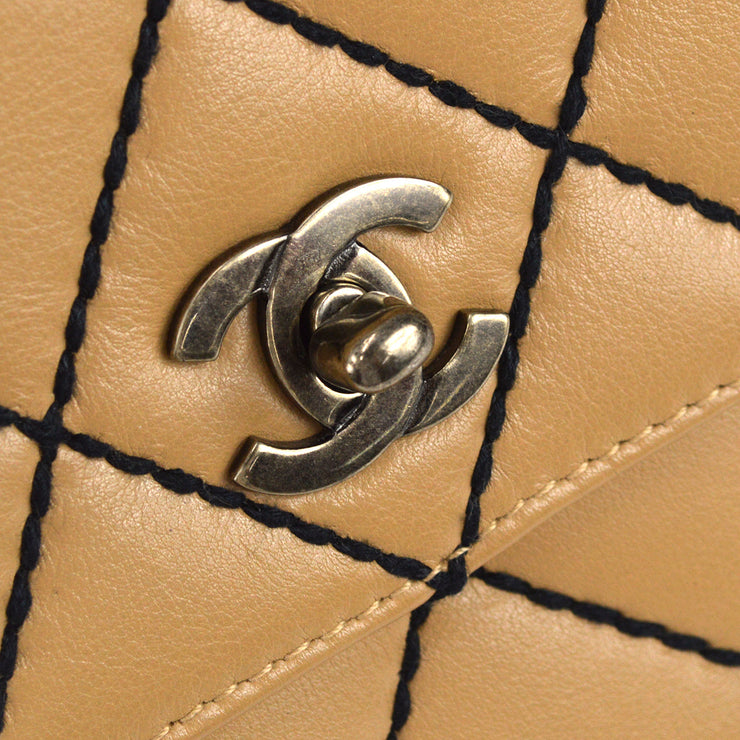 2003 Terra Cotta Leather Wild Stitch Small Surpique Tote Bag