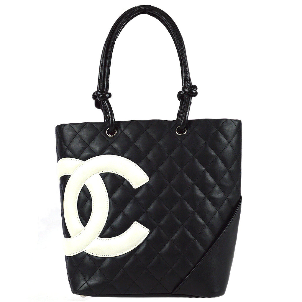 Chanel Cambon Ligne Tote Handbag Black Calfskin – AMORE Vintage Tokyo