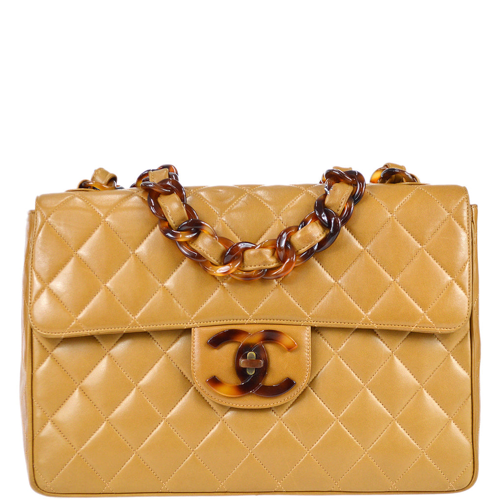 CHANEL 1994-1996 Vertical Classic Flap Jumbo Beige Caviar – AMORE