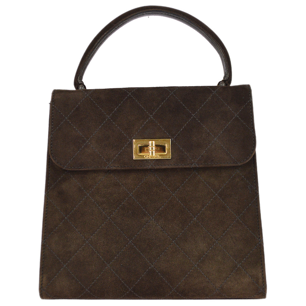 Chanel 1997-1999 Mademoiselle Lock Flap Handbag Brown Suede – AMORE Vintage  Tokyo
