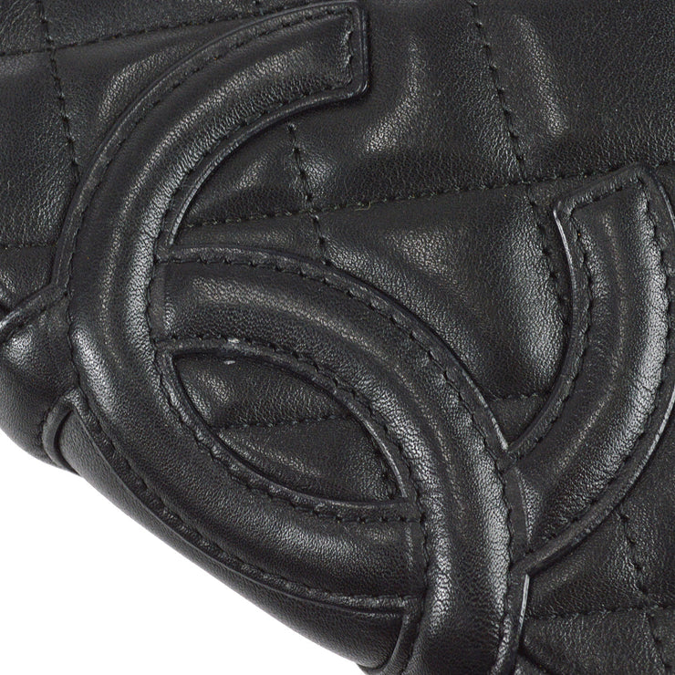 Chanel 2003-2004 Cambon Ligne Shoulder Bag 13 Black Calfskin
