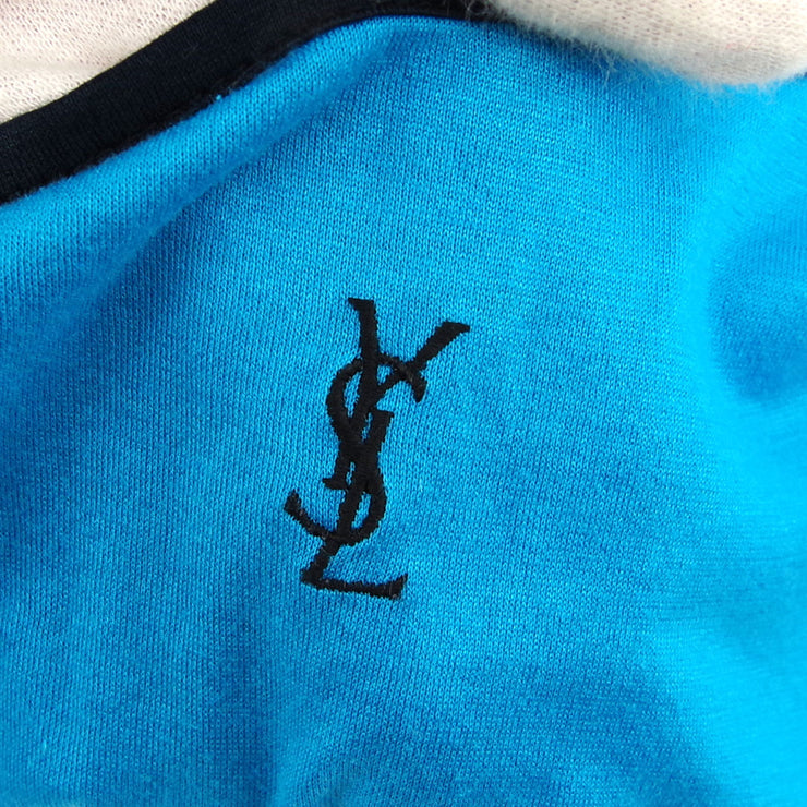 Saint Laurent Old School Logo Sweatshirt in Noir & Noir Brillant