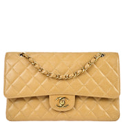 Chanel 2003-2004 Beige Caviar Medium Classic Double Flap Bag