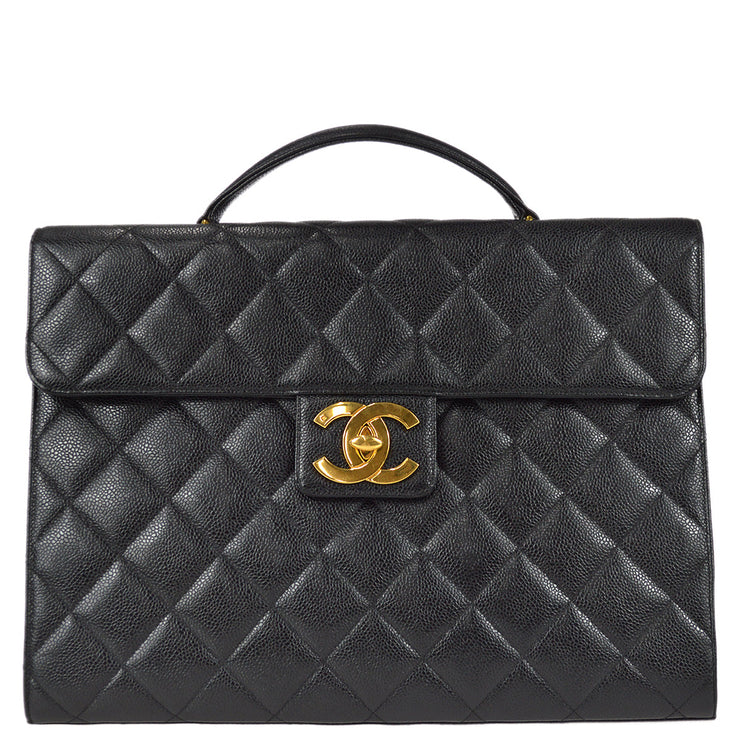 Chanel 1994-1996 Briefcase Black Caviar