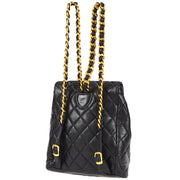 Chanel 1994-1996 Black Lambskin Duma Chain Backpack