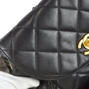 Chanel 1994-1996 Black Lambskin Duma Chain Backpack