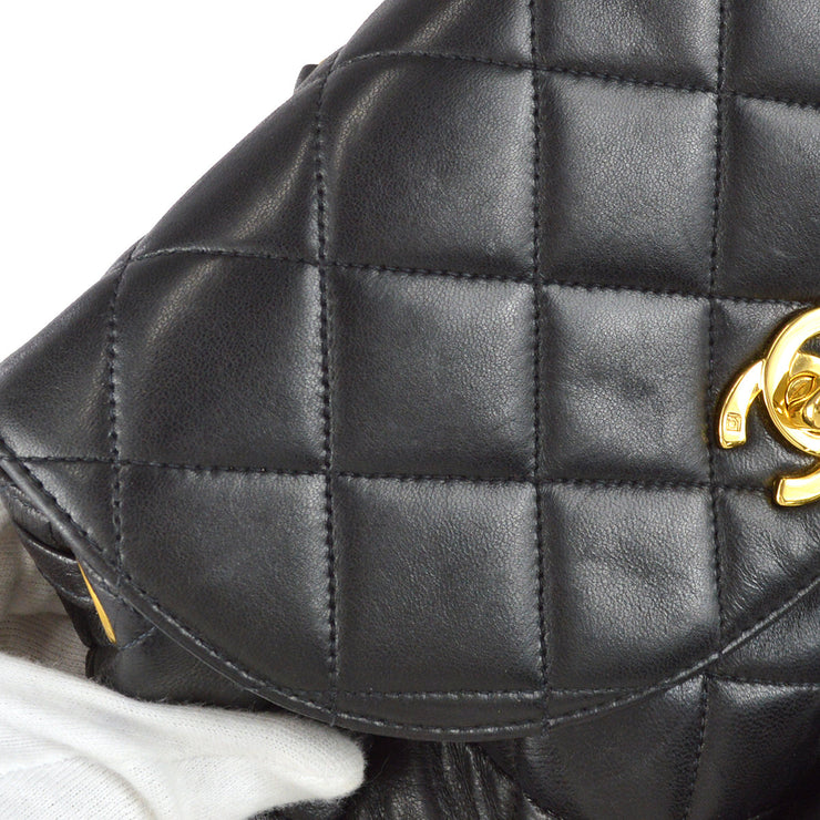 Chanel 1994-1996 Black Lambskin Duma Chain Backpack