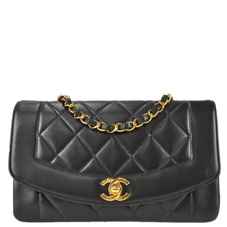 Chanel Black Lambskin Small Diana Shoulder Bag – AMORE Vintage Tokyo