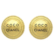 Chanel Button Earrings Clip-On Gold 94A