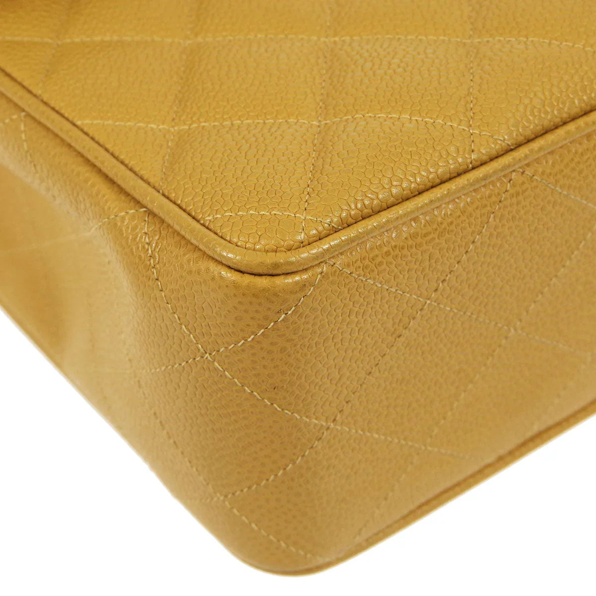 Chanel * 1994-1996 Beige Caviar Jumbo Classic Flap Bag
