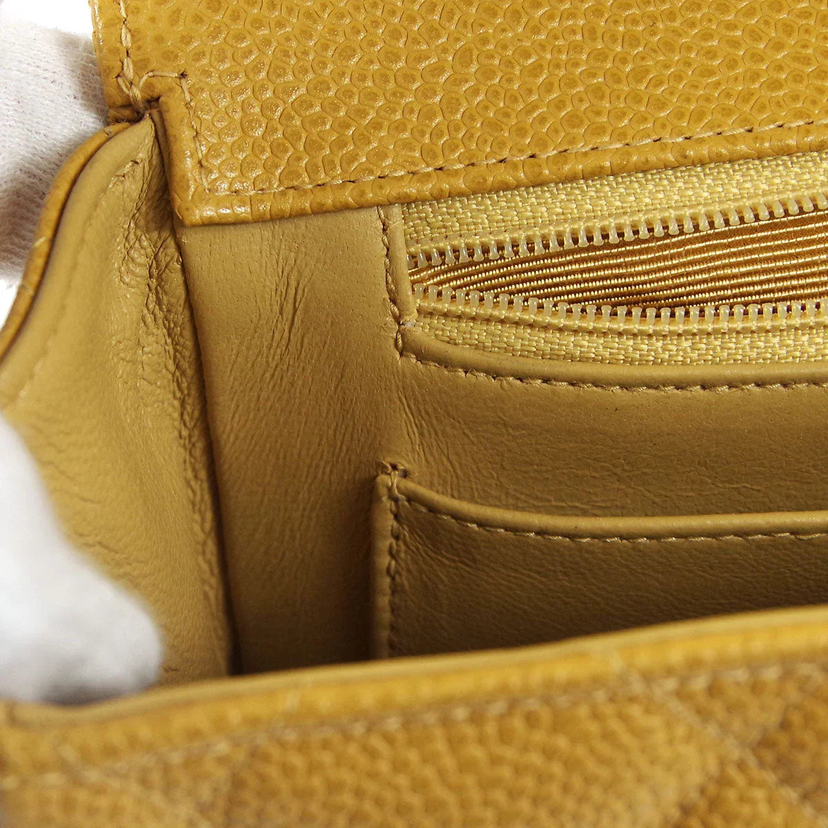 Chanel * 1994-1996 Beige Caviar Jumbo Classic Flap Bag