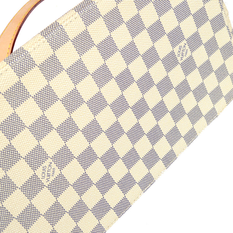 Authentic Louis Vuitton Damier Azur Hampstead PM N51207 Shoulder