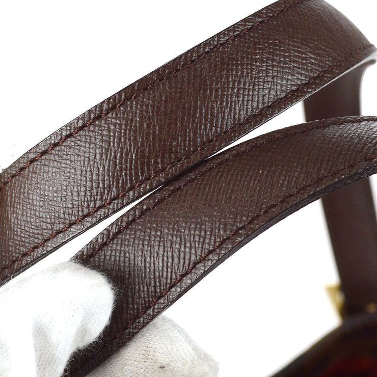 Louis Vuitton Damier Ebene Leather Gloves, Brown, Size 7.5, NOS in