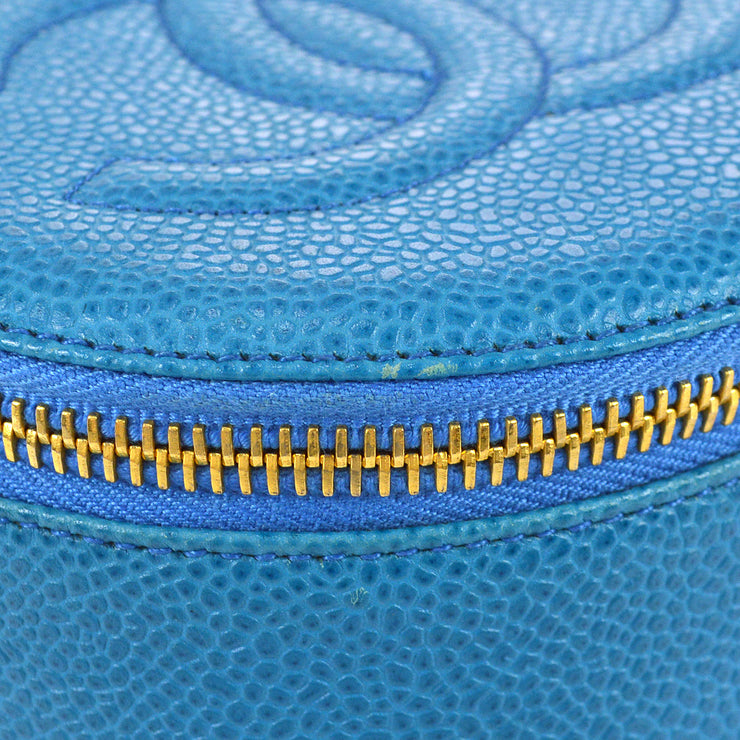 Chanel 1994-1996 Light Blue Caviar Jewelry Case Pouch