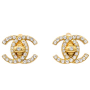 Chanel Rhinestone Turnlock Earrings Clip-On Small 96A