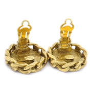 Chanel Rhinestone Earrings Clip-On Gold 23