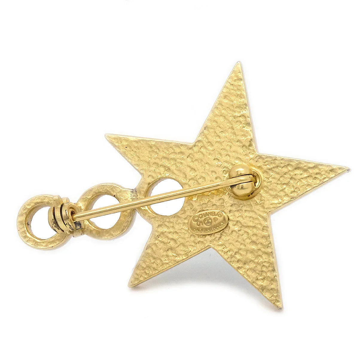 Chanel Star Brooch Pin Black 01P