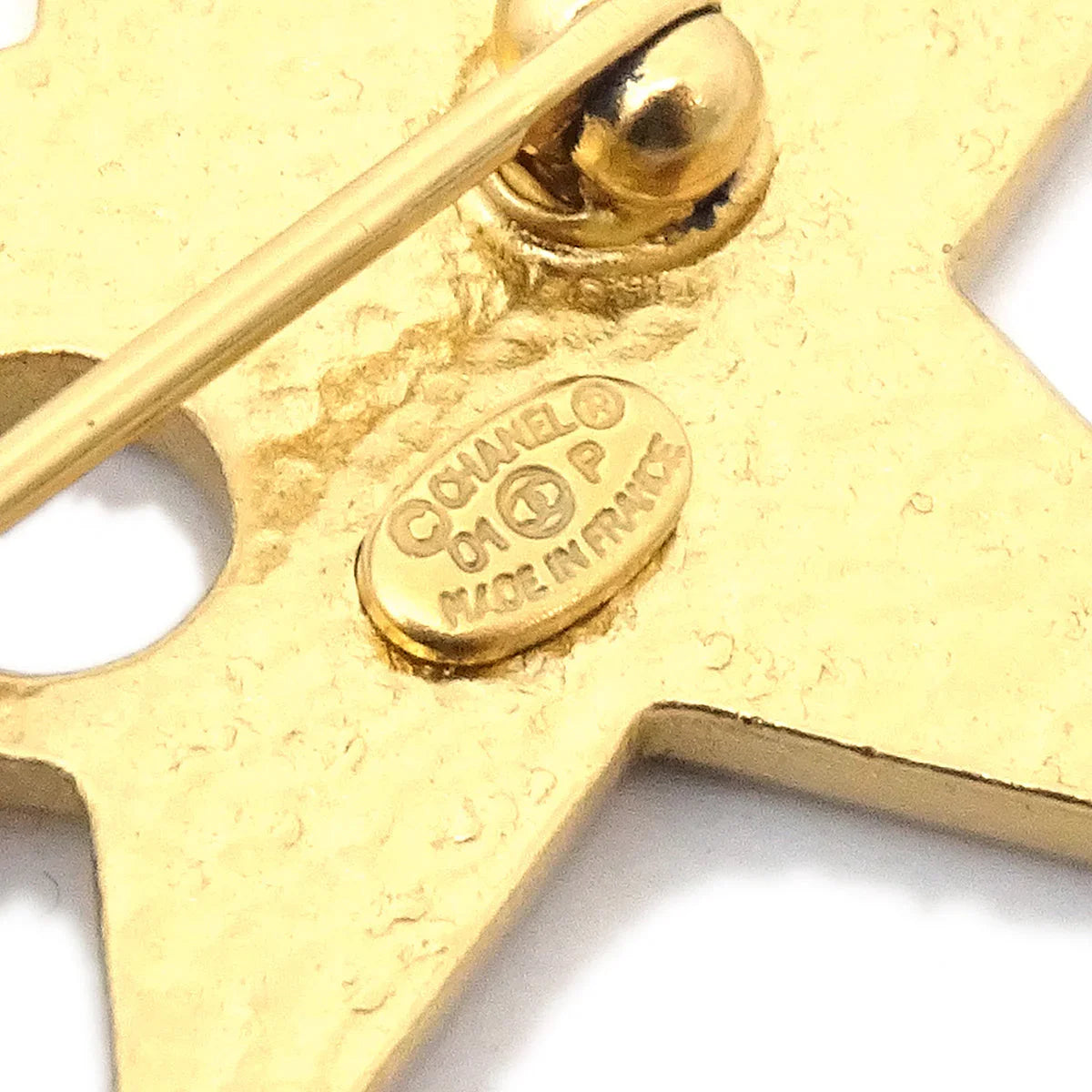 Chanel Star Brooch Pin Black 01P