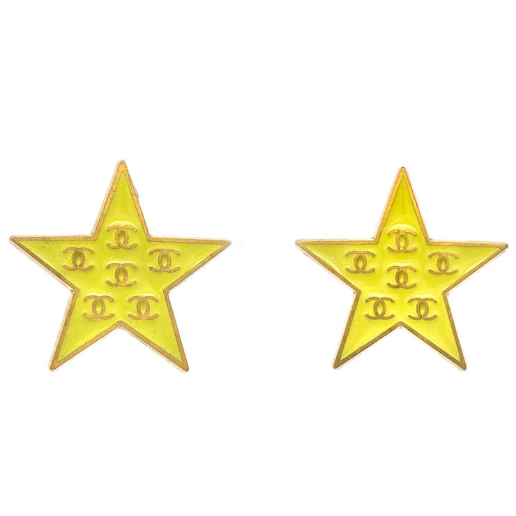 Chanel Star Earrings Clip-On Yellow 01P