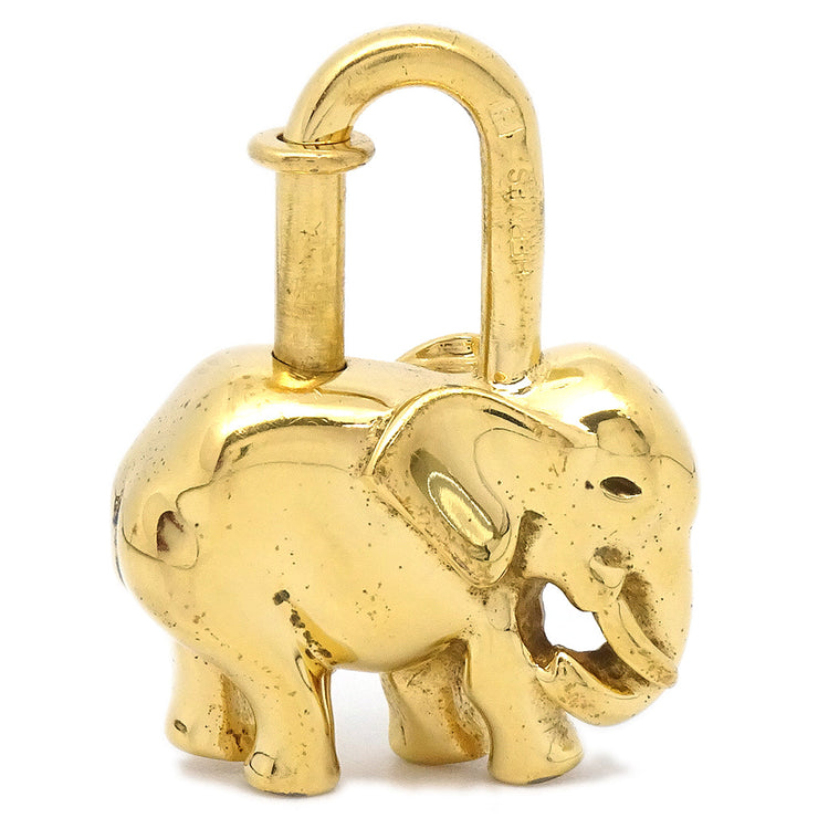 Hermes 1988 Elephant Cadena Lock Bag Charm Gold