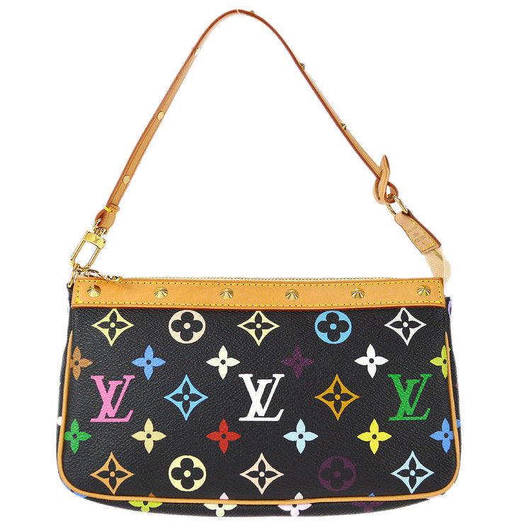 LOUIS VUITTON Monogram Multicolor Alma Hand Bag Black M92646 LV