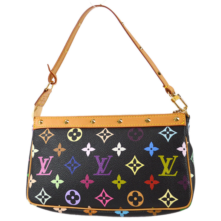 Louis Vuitton Monogram Pochette Multi Color Multicolor Wristlet in