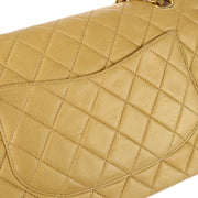 Chanel 2001-2003 Beige Lambskin Medium Classic Double Flap Shoulder Bag