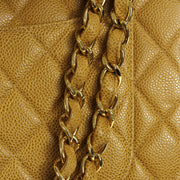 Chanel 2001-2003 * Beige Caviar Jumbo Classic Flap Shoulder Bag