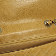 Chanel 2001-2003 * Beige Caviar Jumbo Classic Flap Shoulder Bag