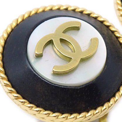 Chanel Mother of Pearl Rope Edge Earrings Clip-On 95P