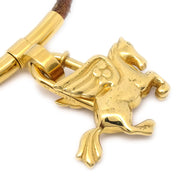 Hermes 1993 "Le cheval" Pegasus Cadena Pendant Necklace