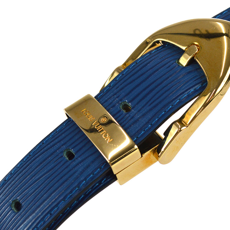 Louis Vuitton Black Epi Leather Ceinture Gold Buckle Belt Size 44