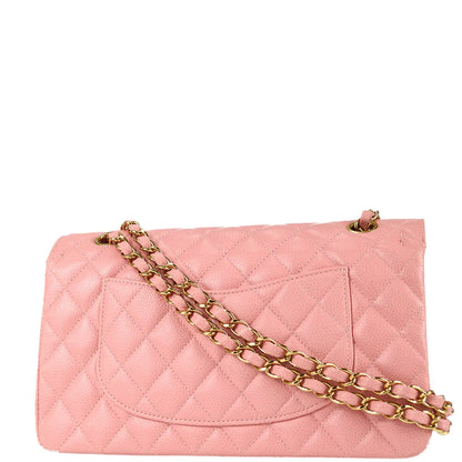 Chanel 2003-2004  Pink Caviar Medium Classic Double Flap Shoulder Bag