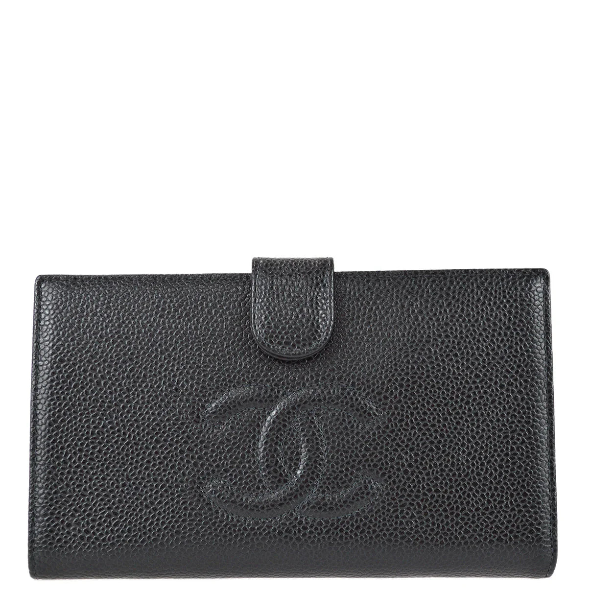 Chanel 2001-2003  Black Caviar Long Wallet