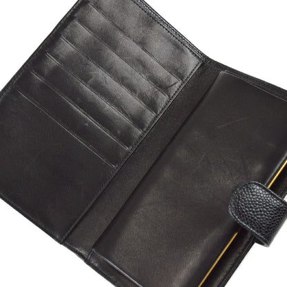 Chanel 2001-2003  Black Caviar Long Wallet