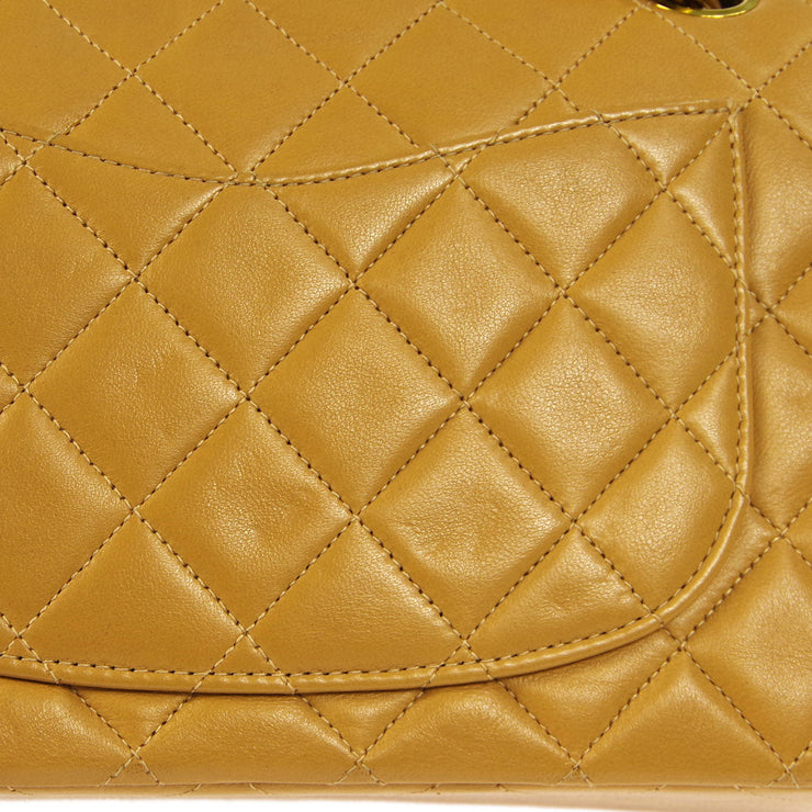 Chanel * Beige Lambskin Small Classic Double Flap Shoulder Bag